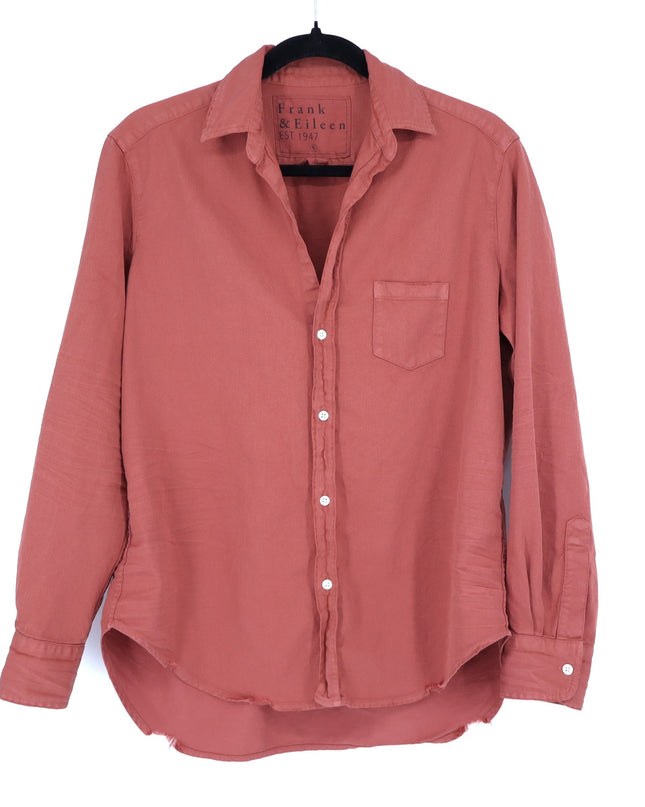 FRANK & EILEEN Eileen Shirt Rust Orange Relaxed Button Up Long Sleeve Women's S