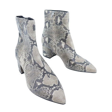 Dolce Vita Coltyn Snakeskin Ankle Boot Gray Heeled Pointed Toe Women's 9