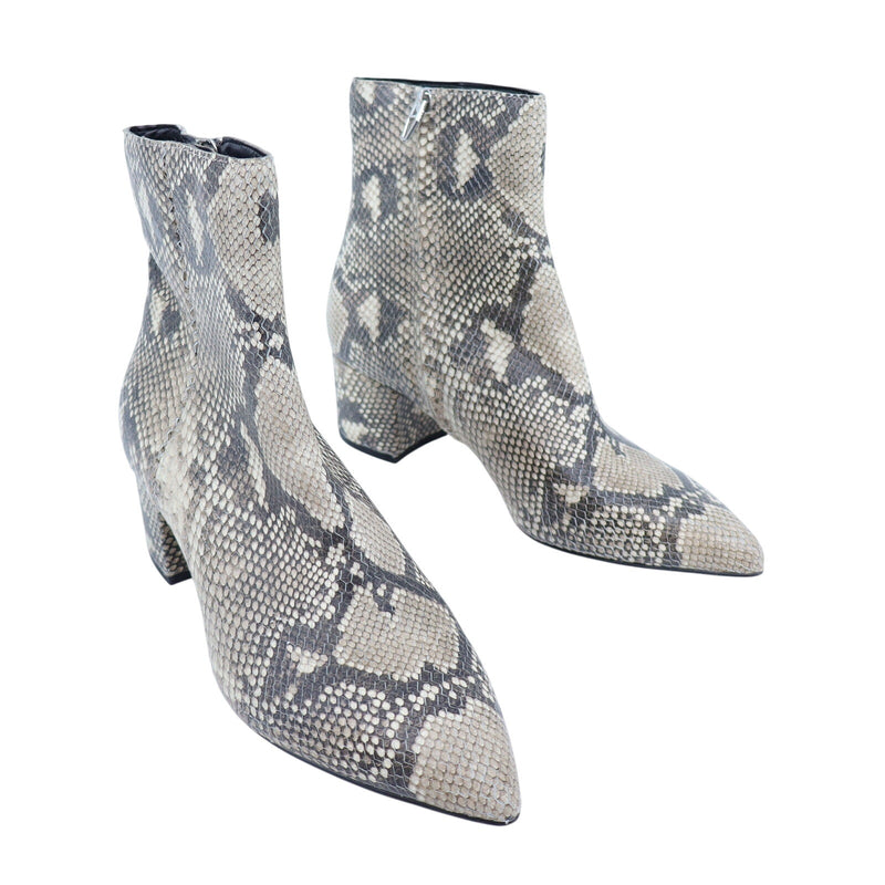 Dolce Vita Coltyn Snakeskin Ankle Boot Gray Heeled Pointed Toe Women's 9