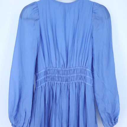 by Anthropologie The Somerset Maxi Dress Blue NWT Popover Long Sleeve Women's XS