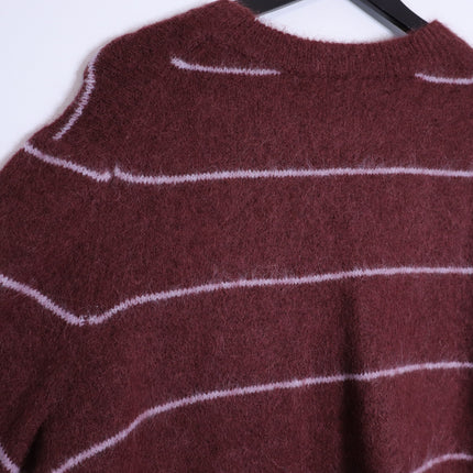 PISTOLA Ivy Pullover Sweater Terra Stripe Maroon Oversized Long Sleeve Women's S