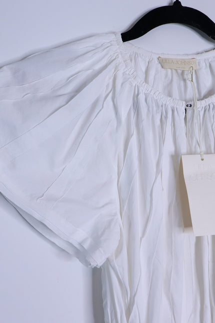 ULLA JOHNSON NWT Jessa Mini Dress Pristine White Pleated Cotton Poplin Women's 2