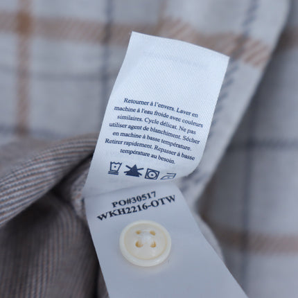 Faherty Legend Sweater Shirt Open Tundra Grey Windowpane Button Down Women's M