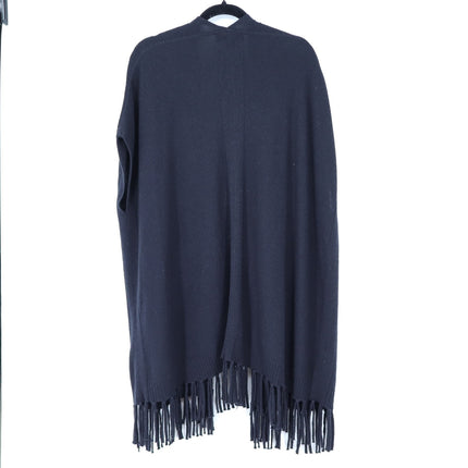 Tommy Bahama Serena Fringe Cardigan Black Wool Cashmere Short Sleeve Women's S