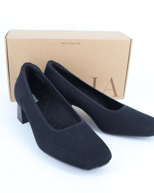 VIVAIA Melody 2.0 Heeled Pump Black NIB Stretch Square Toe Women's 41/US 9.5
