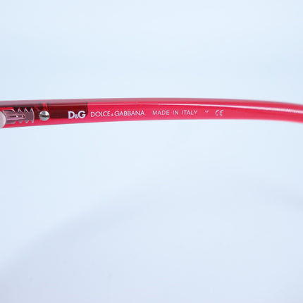 Dolce & Gabbana Oversized Round Eye Sunglasses Red Translucent Women's
