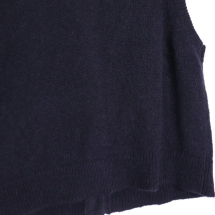 SEZANE Sacha Sweater Vest Cardigan Black w/ Gold Button Wool Blend Women's M