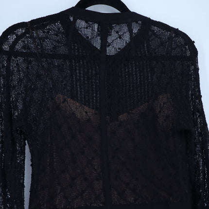 BEGUILE BY BYRON LARS Mona Lace Dress Black Sheath Long Sleeve Women's 6