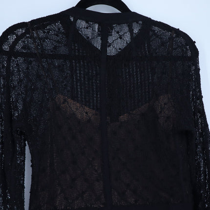 BEGUILE BY BYRON LARS Mona Lace Dress Black Sheath Long Sleeve Women's 6