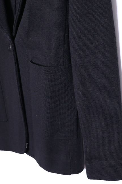 MINNIE ROSE Cotton Blend Boyfriend Blazer Black One Button Unlined Women's S