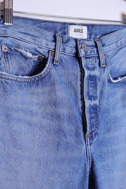 AGOLDE 90's Distressed Straight Leg Jeans Blue Light Wash 5 Pocket Women's 24