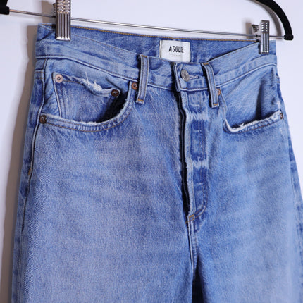AGOLDE 90's Distressed Straight Leg Jeans Blue Light Wash 5 Pocket Women's 24
