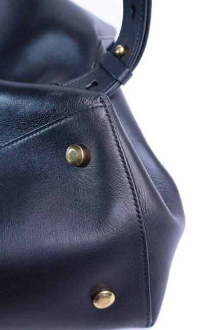 SALVATORE FERRAGAMO Trifolio Leather Backpack Black Top Handle Convertible