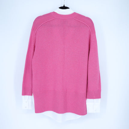 BROCHU WALKER Looker Layered V-Neck Sweater Pink Cashmere Pullover Women's S
