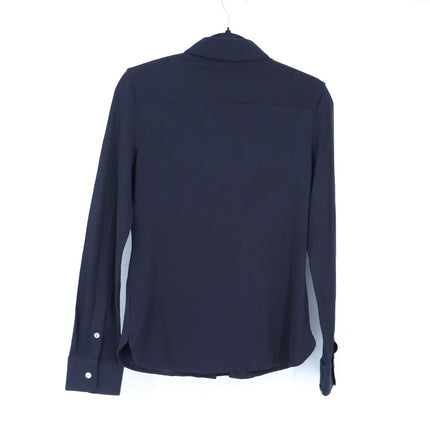 Theory Apex Tee Fitted Shirt NWT Black Button Up Collared Blouse Women's S