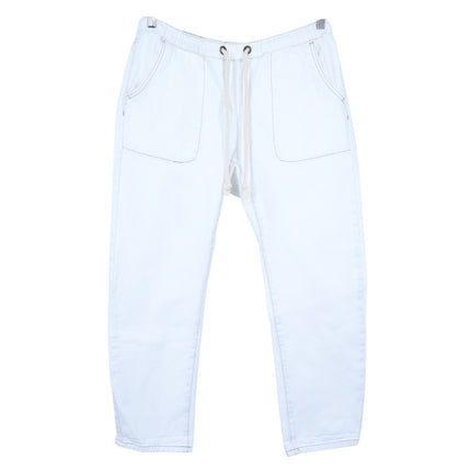 ONE TEASPOON Shabbies Drawstring Jeans White Straight Leg Boyfriend Women's M