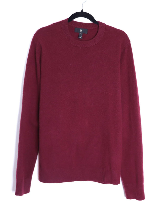 Banana Republic 100% Cashmere Crew Neck Sweater Maroon Long Sleeve Men's MT