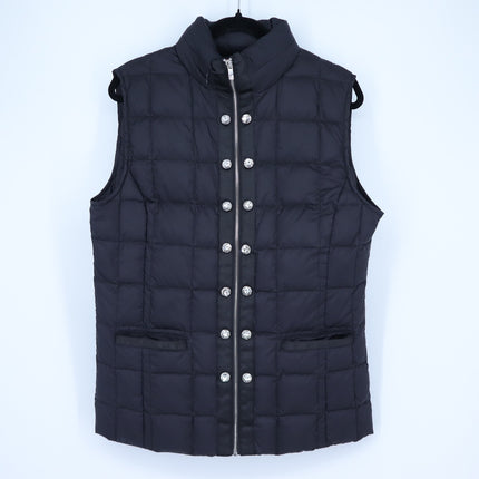 Ciao Milano Celia Goose Down Vest Black Hooded Puffer Sleeveless Women's L