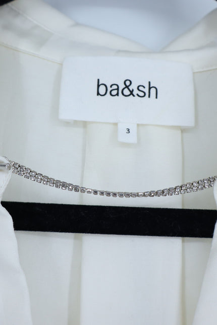 BA&SH Betsey Chain Trim Shirt Ecru White Neck Button Up Blouse Women's 3/US L