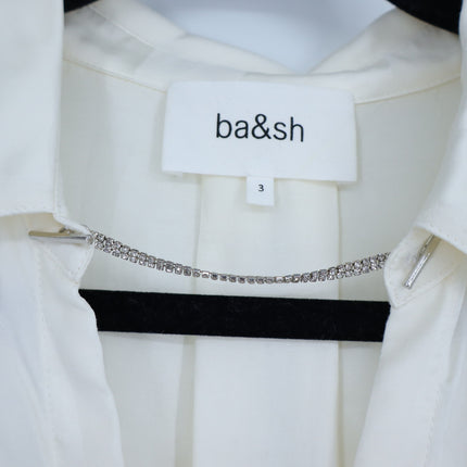 BA&SH Betsey Chain Trim Shirt Ecru White Neck Button Up Blouse Women's 3/US L