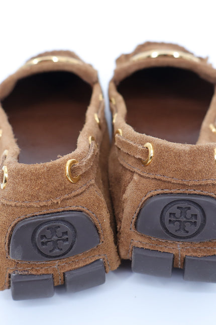 TORY BURCH Alexandra Suede Moccasin Loafers Brown Slip On Women's 6.5
