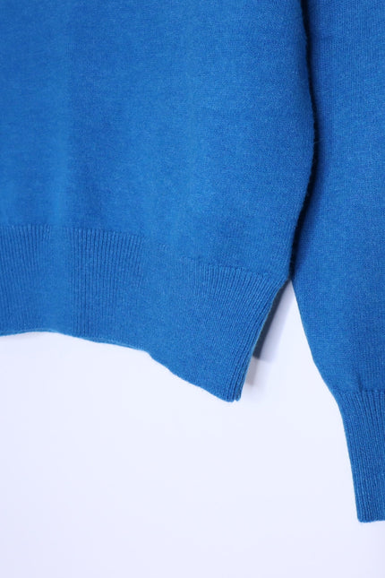 KATE SPADE NWT Bow Embellished V Neck Sweater Bright Cerulean Women's S