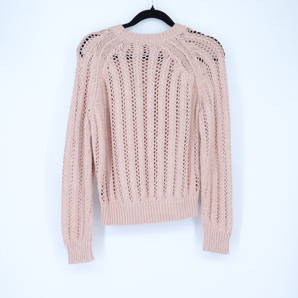 Rag & Bone Adrienne Crewneck Sweater Rose Dust Open Stitch Pullover Women's XS