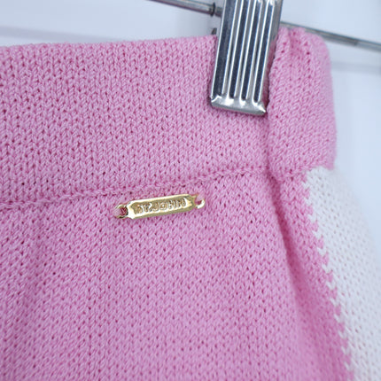 ST. JOHN SPORT Wide Leg Sweater Pant Santana Knit Pink Track Suit Women's M