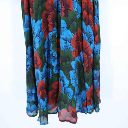 OLIPHANT Madrid Blue Wrap Dress NWT Floral Maxi Long Sleeve Women's M