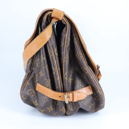 Louis Vuitton Saumur Saddle Bag Brown Leather Monogram Crossbody