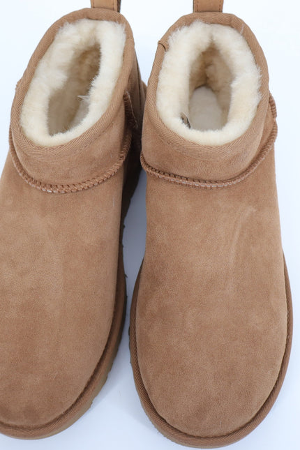 UGG Classic Ultra Mini Ankle Boot Chestnut NIB Sheepskin Winter Boot Women's 10