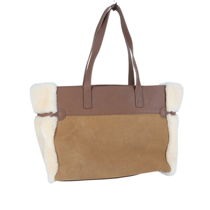 UGG Bailey Tote Bag Chestnut Brown Shearling Suede Leather Shoulder Bag