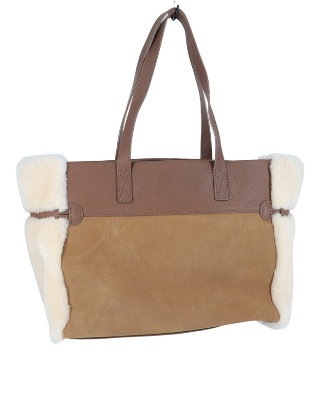 UGG Bailey Tote Bag Chestnut Brown Shearling Suede Leather Shoulder Bag