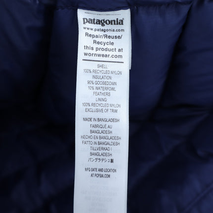 Patagonia Down Sweater Jacket Navy Blue Puffer 800 Fill Long Sleeve Men's S