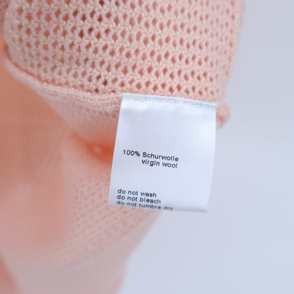 Akris Punto Cutout Neck Wool Knit Sweater Light Peach Short Sleeve Women's 4