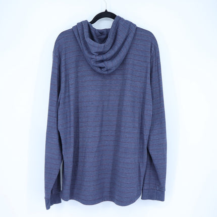 Marine Layer Double Knit Stripe Hoodie Blue Red Pullover Sweatshirt Men's XL