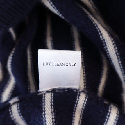 Kule Sophie Sweater 100% Cashmere Pullover Blue Stripe Crew Neck Women's S