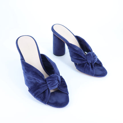 Loeffler Randall Celeste Heeled Sandals Eclipse Navy Front Knot Women's 5.5