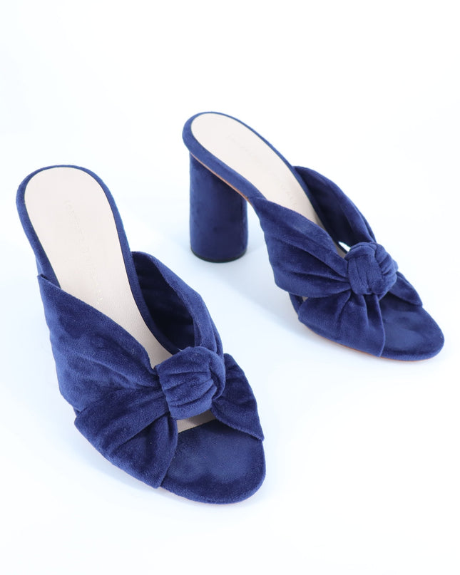 Loeffler Randall Celeste Heeled Sandals Eclipse Navy Front Knot Women's 5.5
