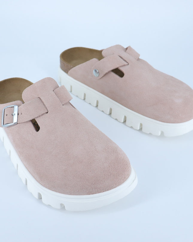 Birkenstock Papillio Boston Clog Pink Clay Suede Slip On Women's 40/US 9-9.5