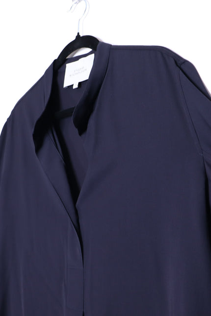 STUDIO NICHOLSON Volume Sleeve Shirt Navy Blue Popover Blouse Women's 3/US 10