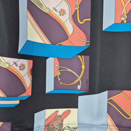 Hermes NWOT Springs Spring Silk Scarf Luxury Satin Rolled Trim 3D 90cm