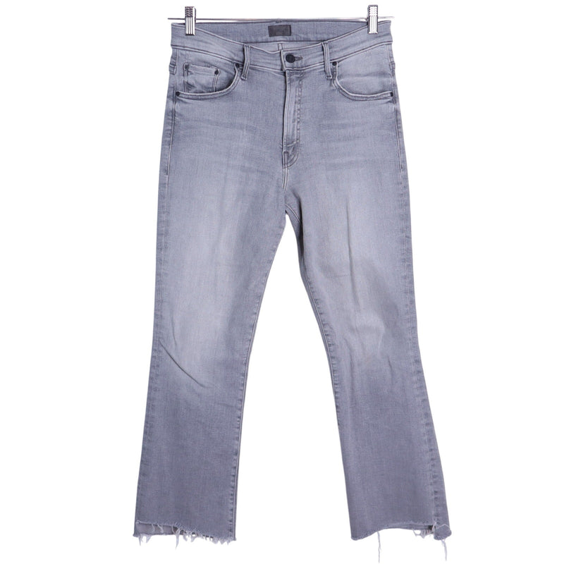 MOTHER Gray The Insider Crop Step Fray Jeans Barely There Women's 29