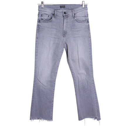 MOTHER Gray The Insider Crop Step Fray Jeans Barely There Women's 29