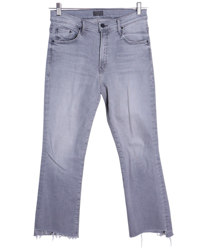 MOTHER Gray The Insider Crop Step Fray Jeans Barely There Women's 29