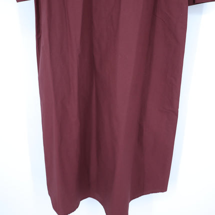 Mille Stella Shirt Dress Burgundy Midi Button Front Long Sleeve Women's XXS