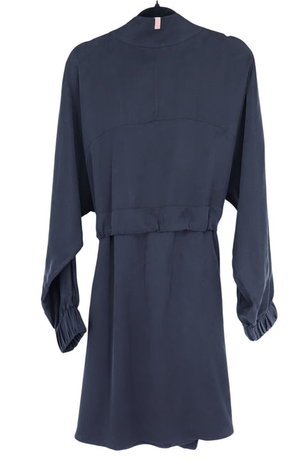 LUNYA Oversized Silk Mini Robe Immersed Black Belted Loungewear Women's L/XL