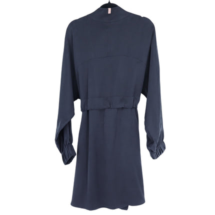 LUNYA Oversized Silk Mini Robe Immersed Black Belted Loungewear Women's L/XL