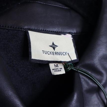 TUCKERNUCK Leather Violetta Shirt Dress NWT Black Short Sleeves Women's M