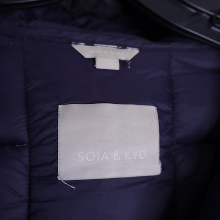 Soia & Kyo Tiphanie Hooded Bomber Jacket Black Puffer Long Sleeve Women's L
